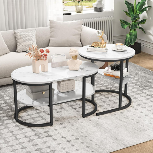 Tables Basses Modernes avec Plateau Effet Marbre